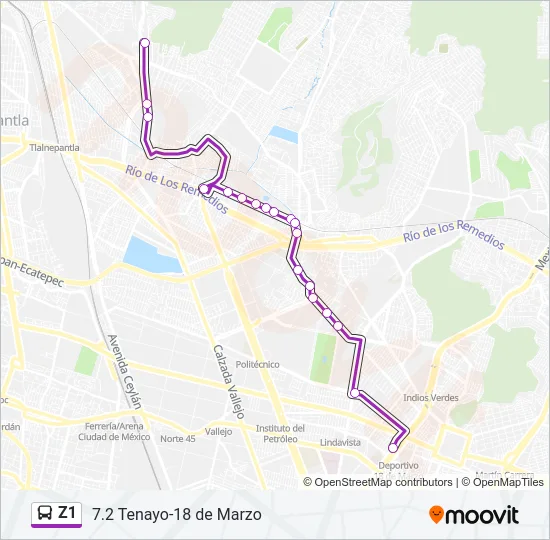 Z1 Bus Line Map