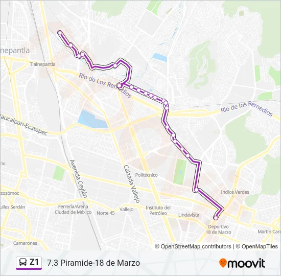 Z1 Bus Line Map