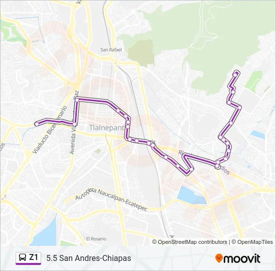Z1 Bus Line Map