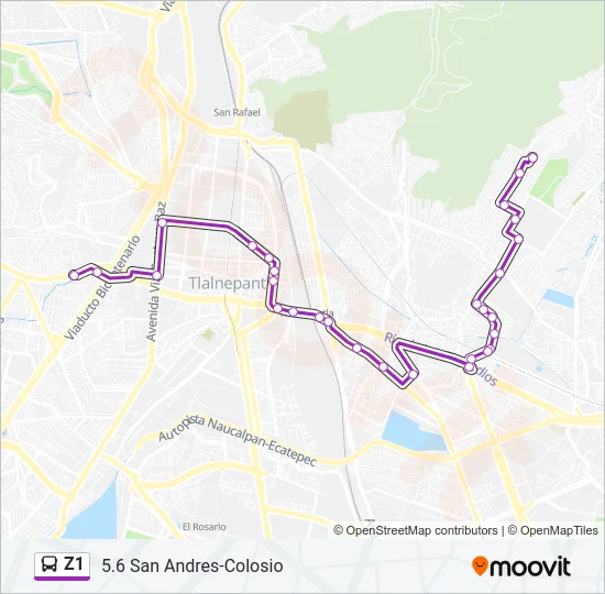Z1 Bus Line Map