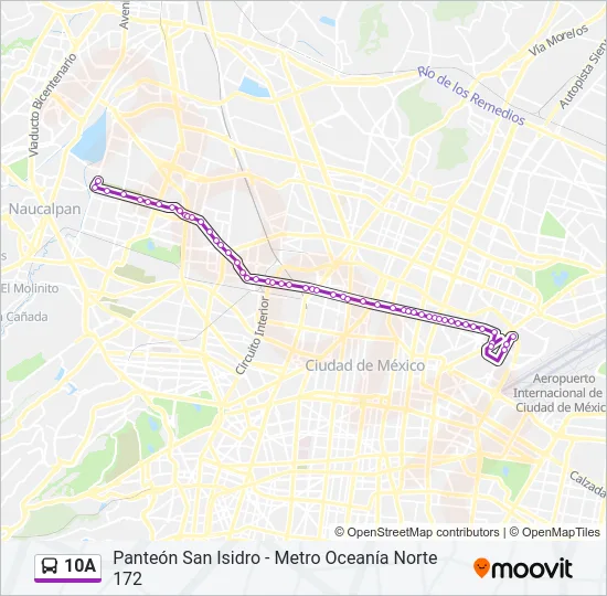 10A Bus Line Map