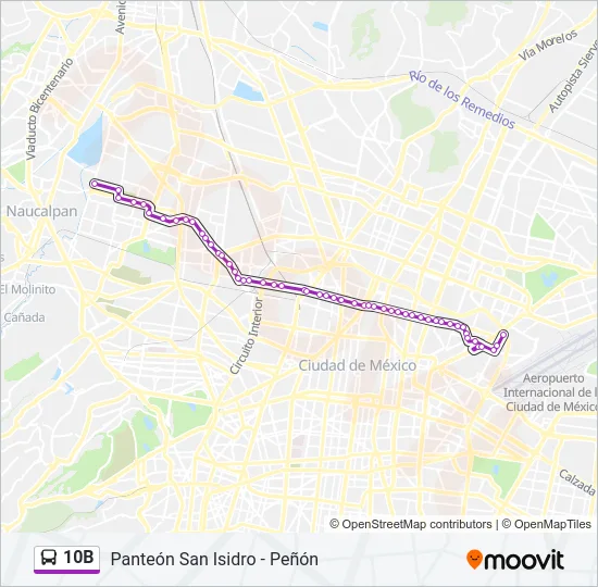 10B Bus Line Map