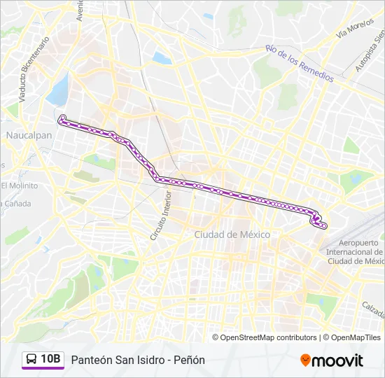 10B Bus Line Map
