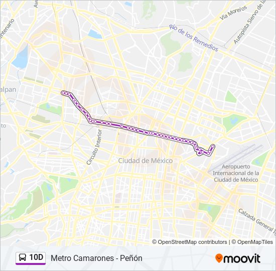 Mapa de 10D de autobús