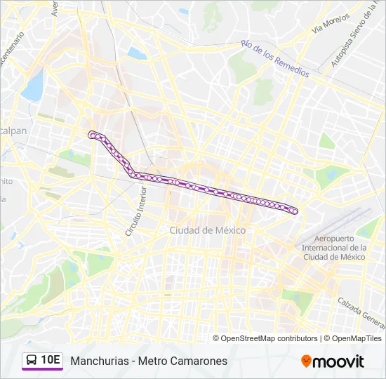10E Bus Line Map