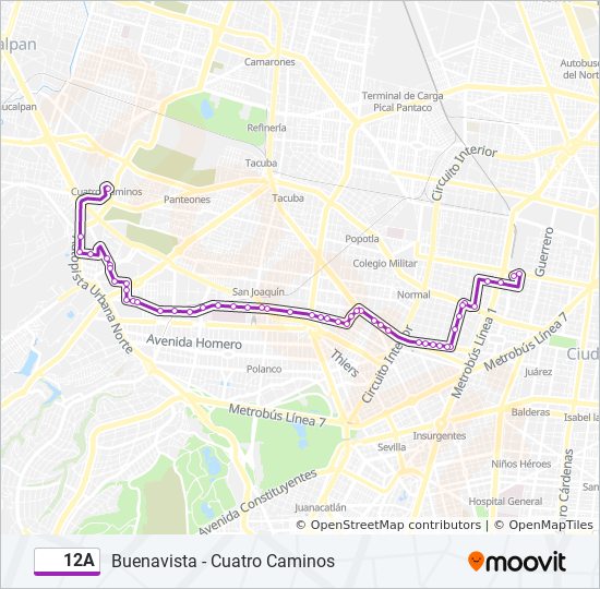 Ruta A Horarios Paradas Y Mapas Buenavista Cuatro Caminos Actualizado