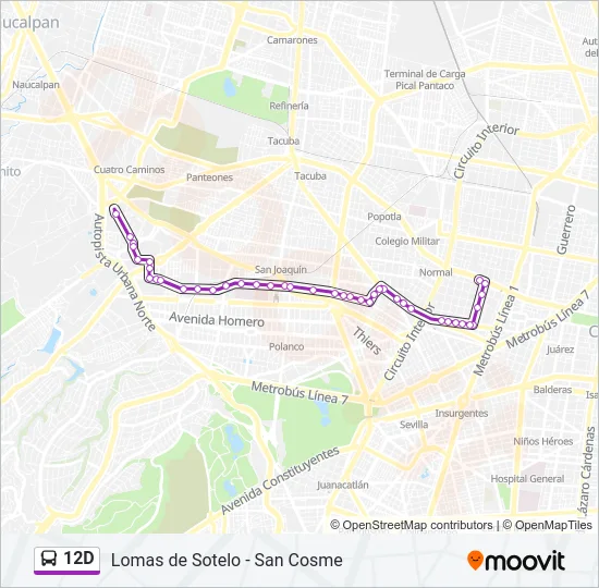 12D Bus Line Map