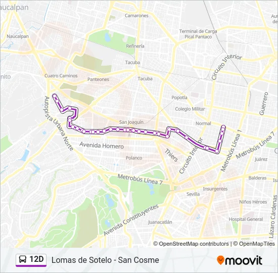 12D Bus Line Map