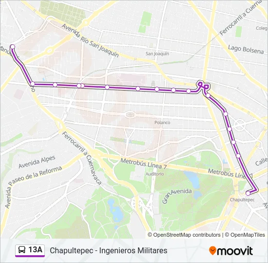 13A Bus Line Map