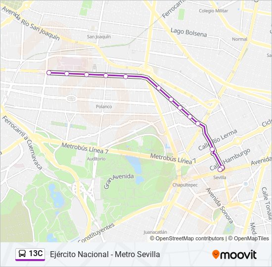 Mapa de 13C de autobús