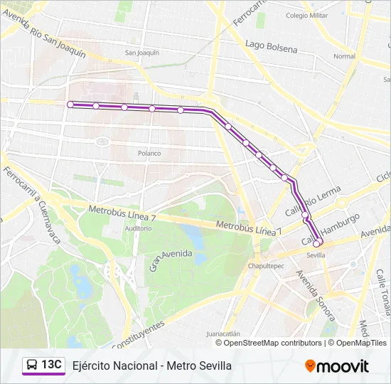 13C Bus Line Map