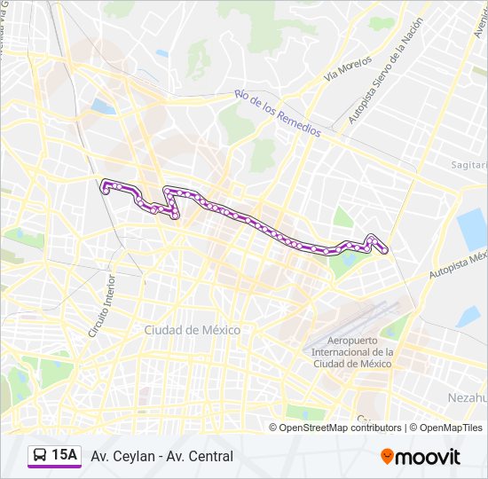 Mapa de 15A de autobús