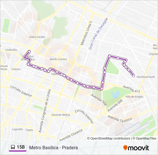 15B Bus Line Map