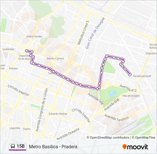 15B Bus Line Map