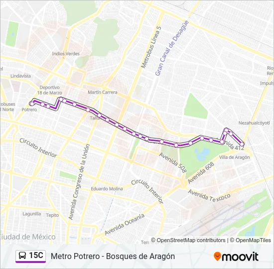 15C Bus Line Map