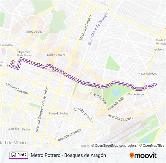 15C Bus Line Map