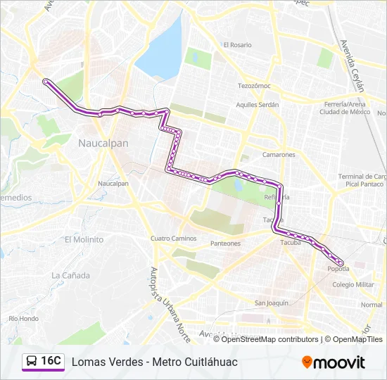 16C Bus Line Map
