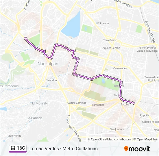 16C Bus Line Map