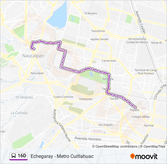 16D bus Line Map