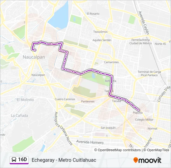 16D Bus Line Map