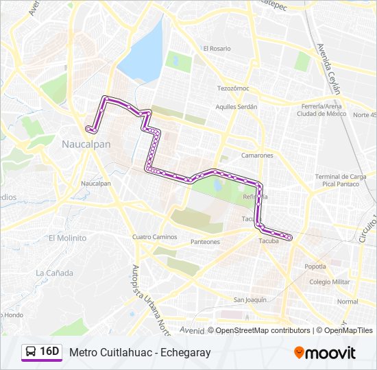 16D bus Line Map