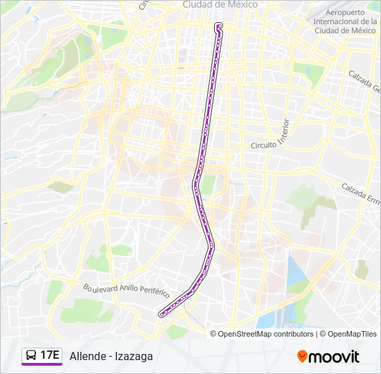 17E Bus Line Map