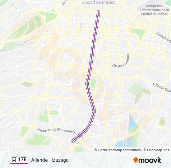 17E Bus Line Map
