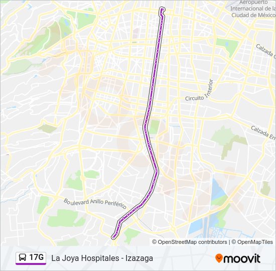 Mapa de 17G de autobús