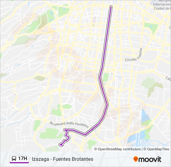 Mapa de 17H de autobús