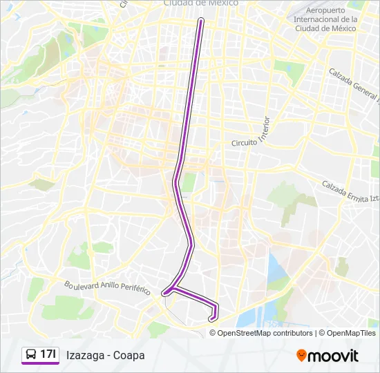 17I Bus Line Map