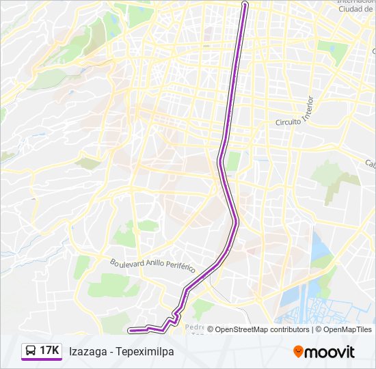 Mapa de 17K de autobús