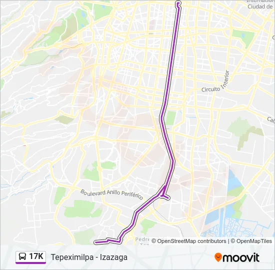 17K Bus Line Map