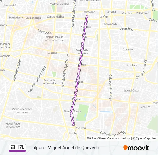 17L Bus Line Map