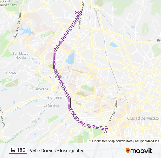 18C Bus Line Map