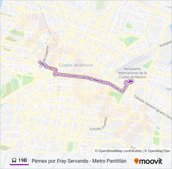 19B Bus Line Map