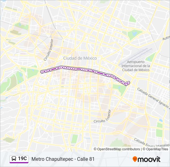 Mapa de 19C de autobús