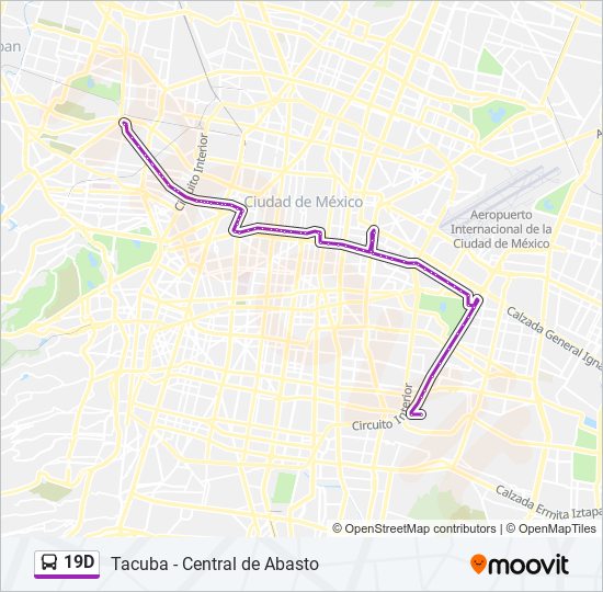 Mapa de 19D de autobús