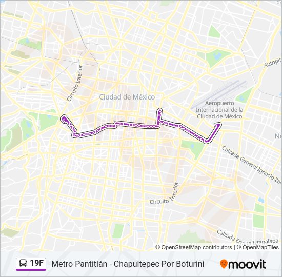 Mapa de 19F de autobús