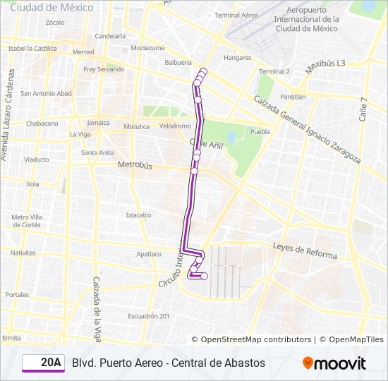 Ruta 20a: Horarios, Paradas Y Mapas - Metro Blvd. Puerto Aereo ...