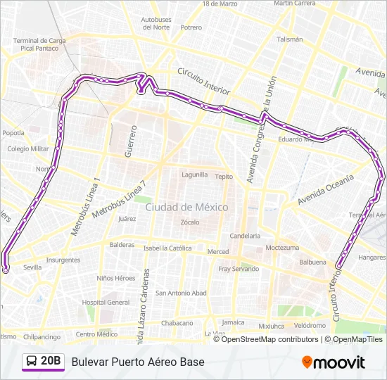 20B Bus Line Map