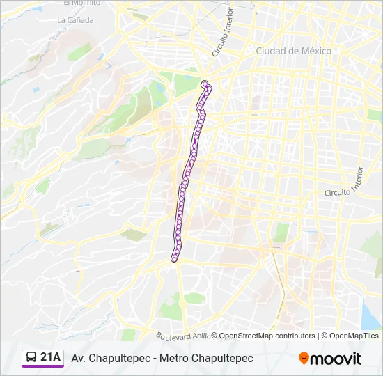 21A Bus Line Map