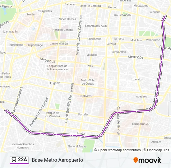 22A Bus Line Map