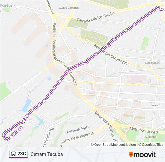 Mapa de 23C de autobús
