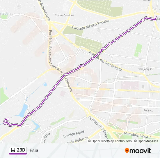 23D Bus Line Map