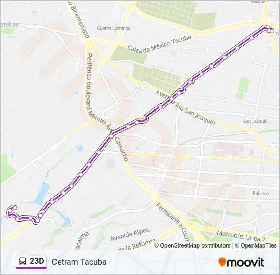 23D Bus Line Map