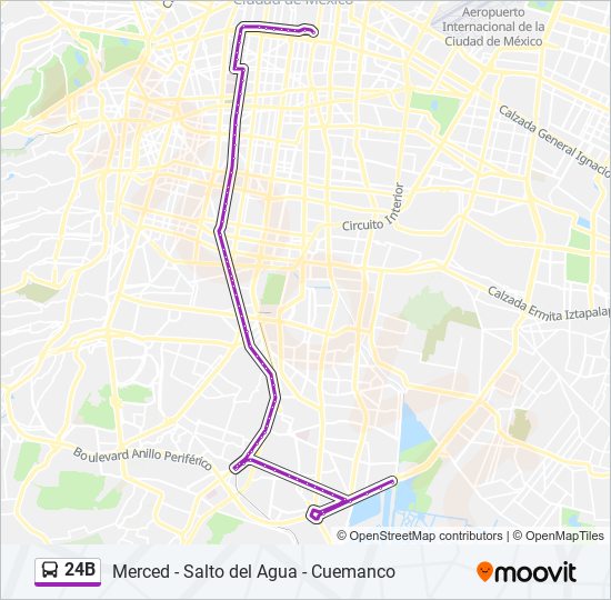 Mapa de 24B de autobús