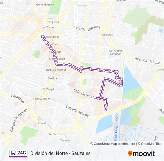 24C Bus Line Map