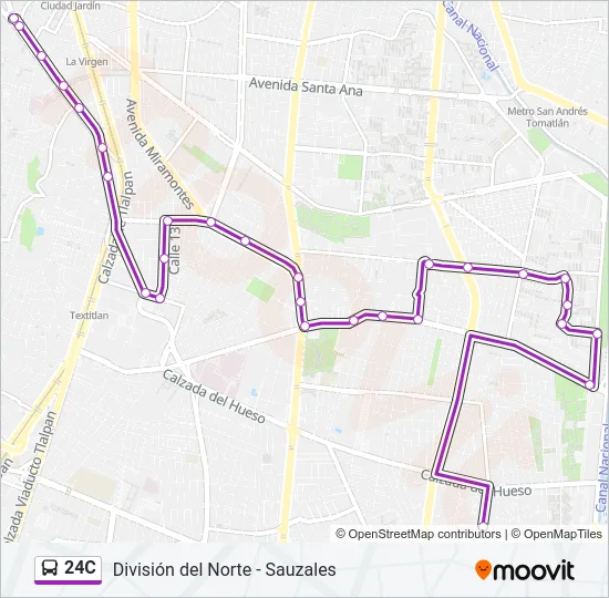 24C Bus Line Map