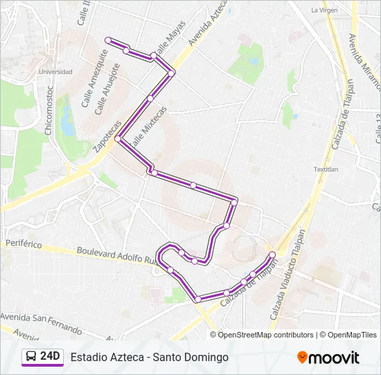 24D Bus Line Map