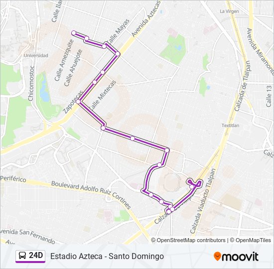 24D bus Line Map